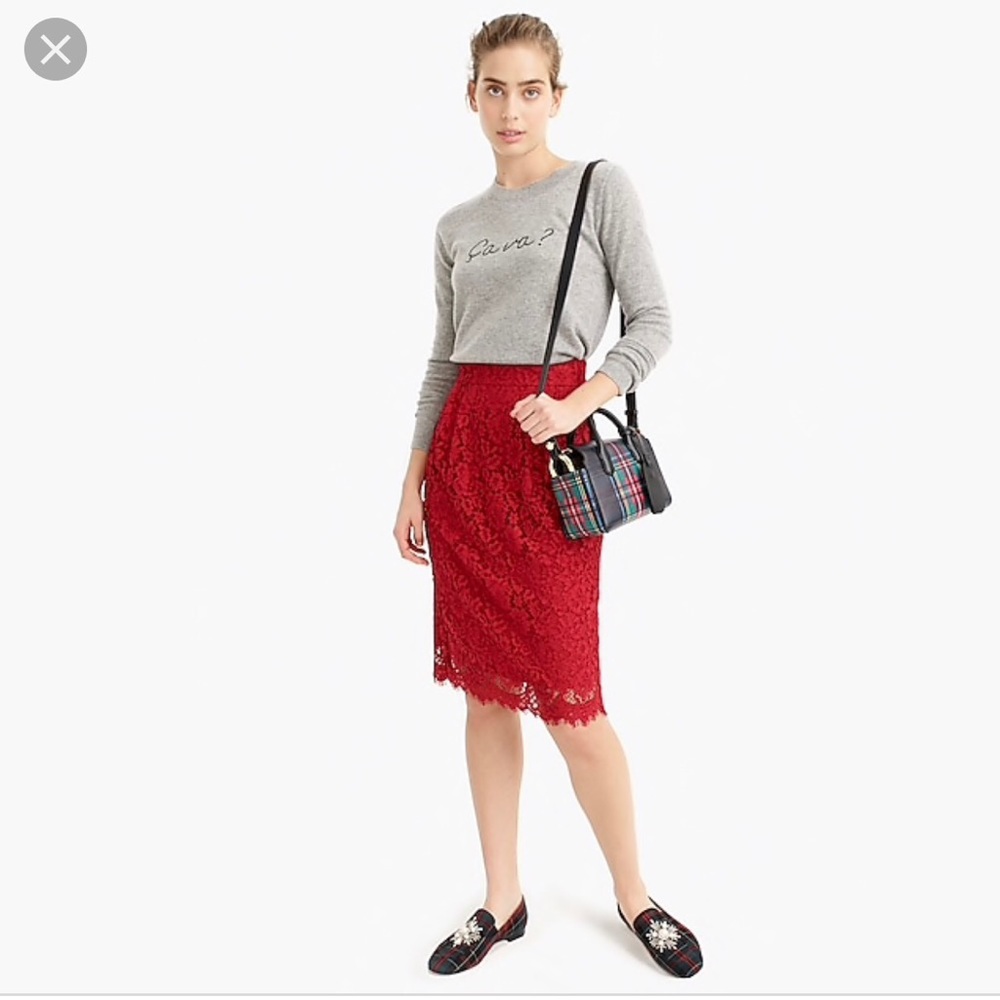 J. Crew Pintucked Pencil Skirt in Lace - Picture 8 of 8